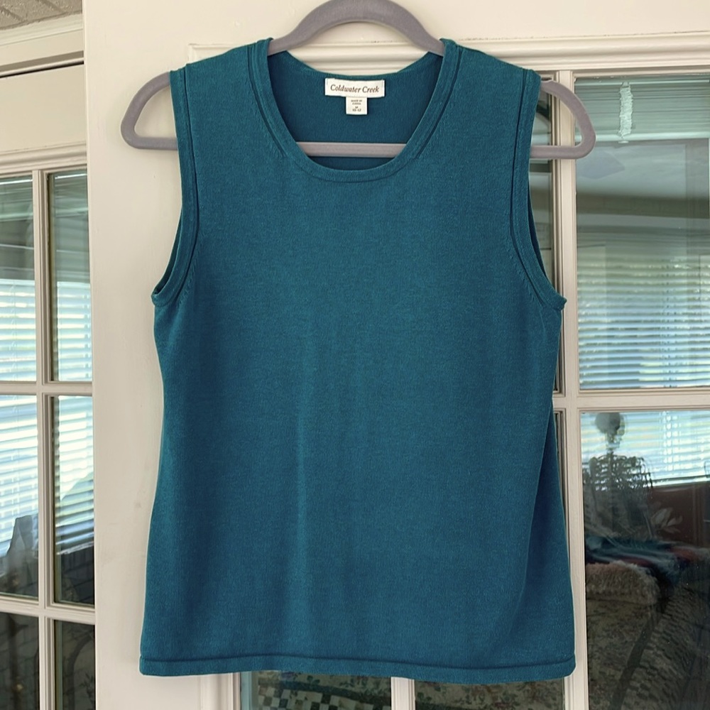 Coldwater Creek, sleeveless cotton/silk blend top, Size 10/12, Medium